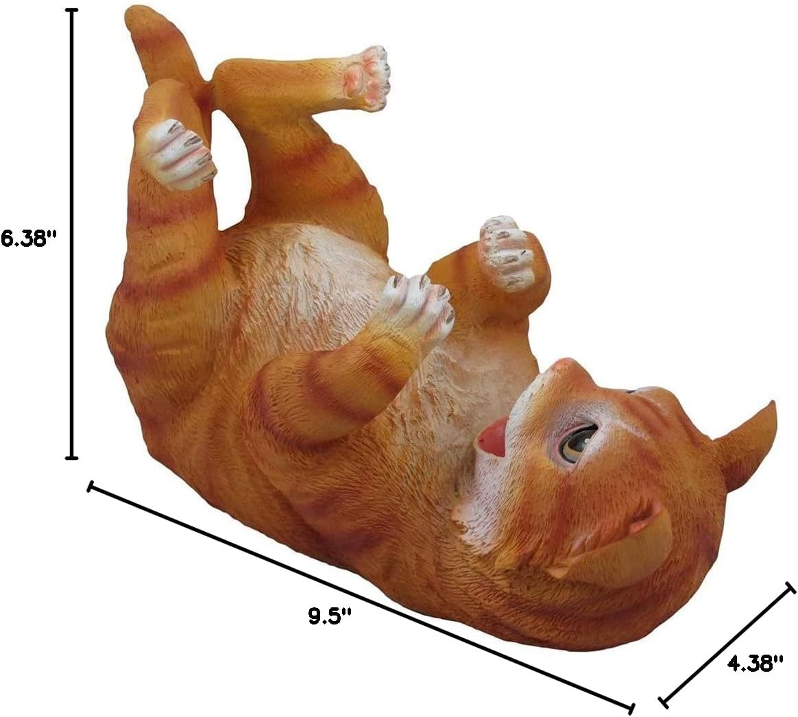 Decorative Tabby Kitty Cat Wine Bottle Holder Sculpture for Whimsical Tabletop Wine Racks and Stands or Animal Statues & Kitten Figurines As Birthday Gifts for Cat Lovers by Home-n-Gifts