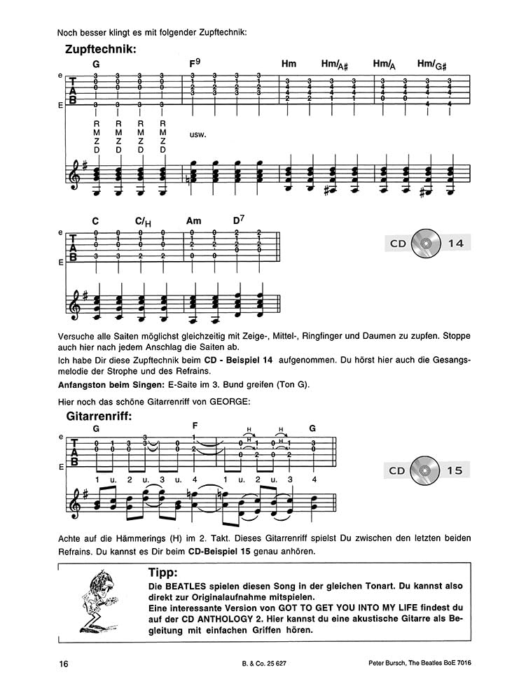 Beatles für Gitarre Band 2 Peter Bursch | Akustikgitarre Songbook mit CD für Anfänger Schüler Erwachsene | Leichte Gitarre Lernen Riffs Schlagmuster ... Rock Noten Gitarrenschule: Revised Edition