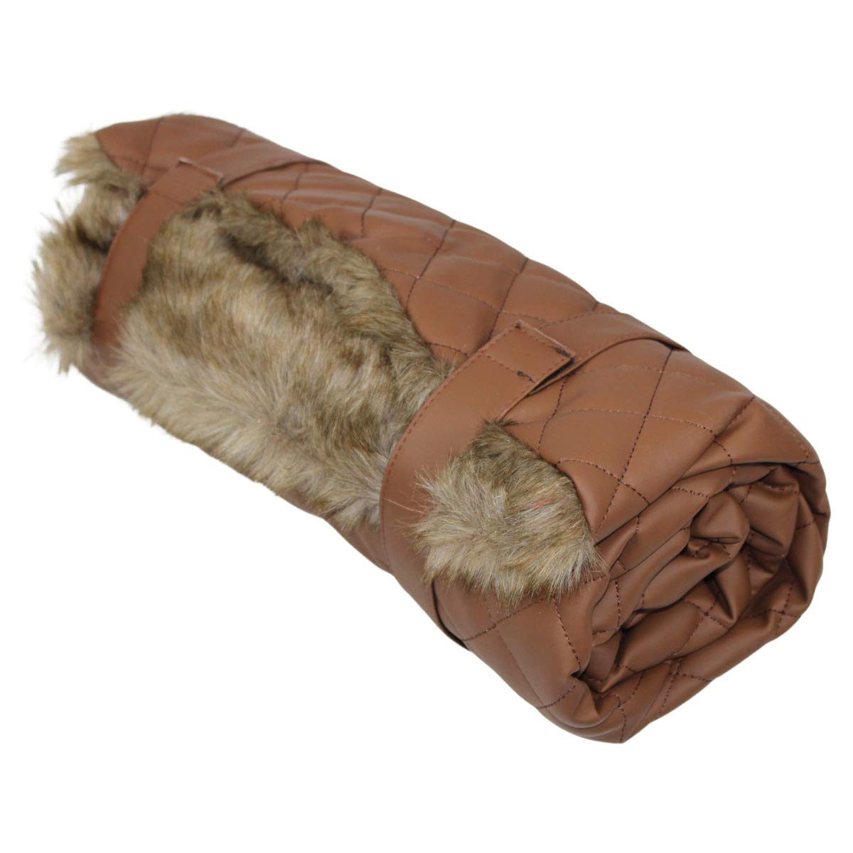 Hundedecke Leder mit Fellbezug braun