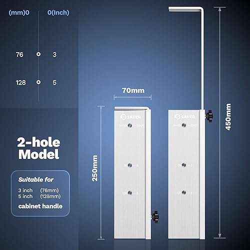 Miniatura 2 de Saker Localizador de agujeros expandible, perforado preciso ajustable, adecuado para decoración del hogar, instalación de manijas de gabinete y