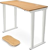 Vista 40 de Uplift - Escritorio eléctrico de pie con curva de bambú (60 x 30 pulgadas) V2 (negro) Escritorio de pie ajustable de 4 patas, teclado avanzado