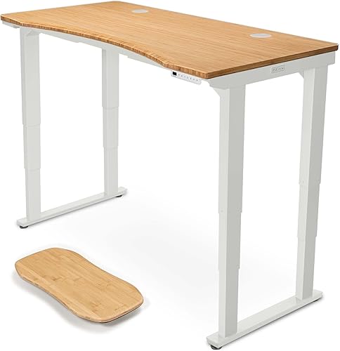 Miniatura 40 de Uplift - Escritorio eléctrico de pie con curva de bambú (60 x 30 pulgadas) V2 (negro) Escritorio de pie ajustable de 4 patas, teclado avanzado