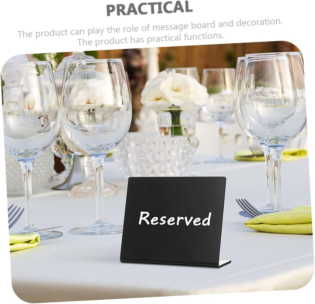 Healifty Mini Chalkboard Sign with 12pcs Black Acrylic Desktop Message Boards and 1 Chalk Pen, Erasable Small Blackboard Decoration for Wedding Party Home Counter Display