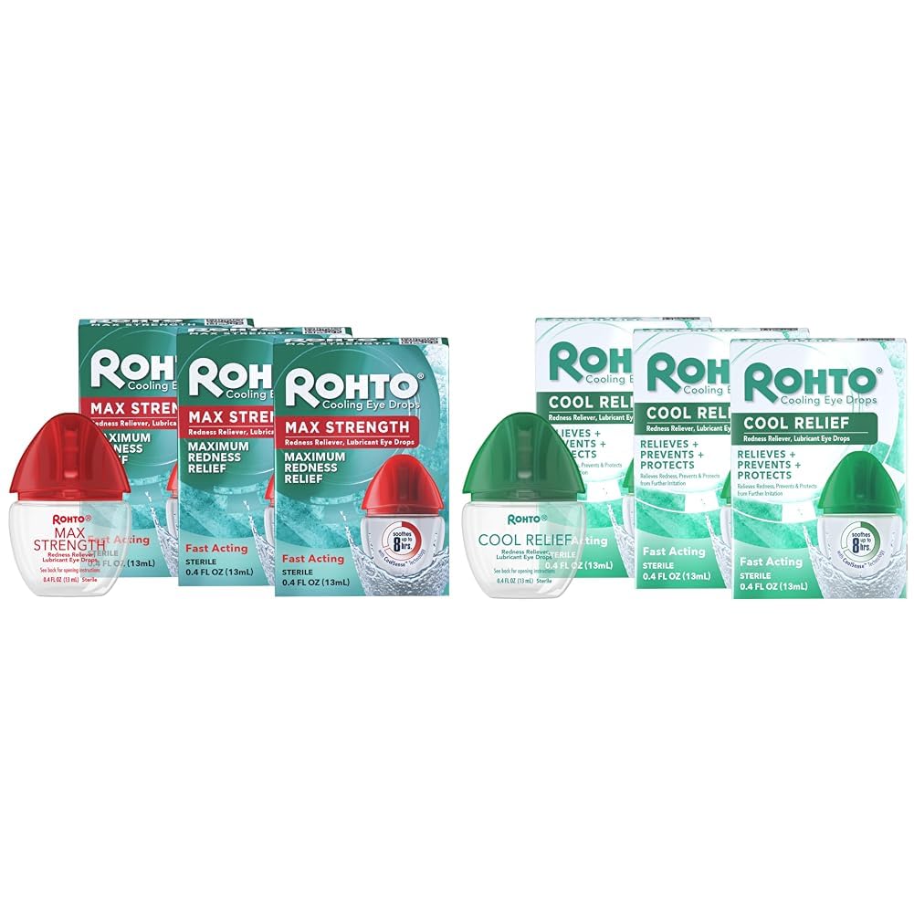 Rohto Max Strength Redness Reliever Eye Drops 3 Pack Cool Relief Eye Drops 3 Pack