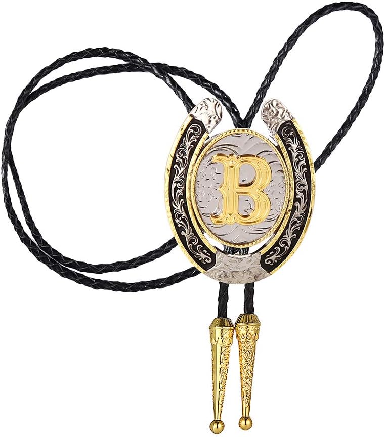 HUABOLA CALYN Bolo Tie for Men- Golden Initial Letter ABCDMJR to Z Western Cowboy Bolo Tie for Women - Image 3