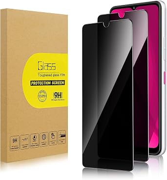 2 Pack Privacy Screen Protector for T-Mobile Revvl 7 5G [Anti-Spy Tempered Glass], Ultra HD, Anti-Scratch, Bubble-Free, Easy Install 9H Protective Glass for Revvl 7 5G
