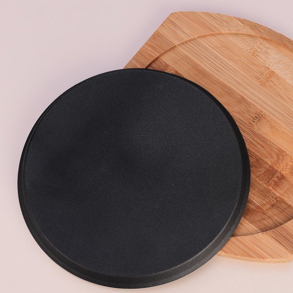 Gusseisen Fajita-Teller-Set mit Bratpfanne, Steakplatte, Holztablett und Deckel