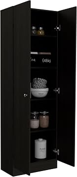 Tuhome Lambardi Tall Pantry Cabinet, 71.1" Freestanding Kitchen Pantry Storage Cabinet with 2 Doors and 4 Adjustable Shelves, Engineered Wood Pantry Organizers and Storage, Slim 11.8" Depth