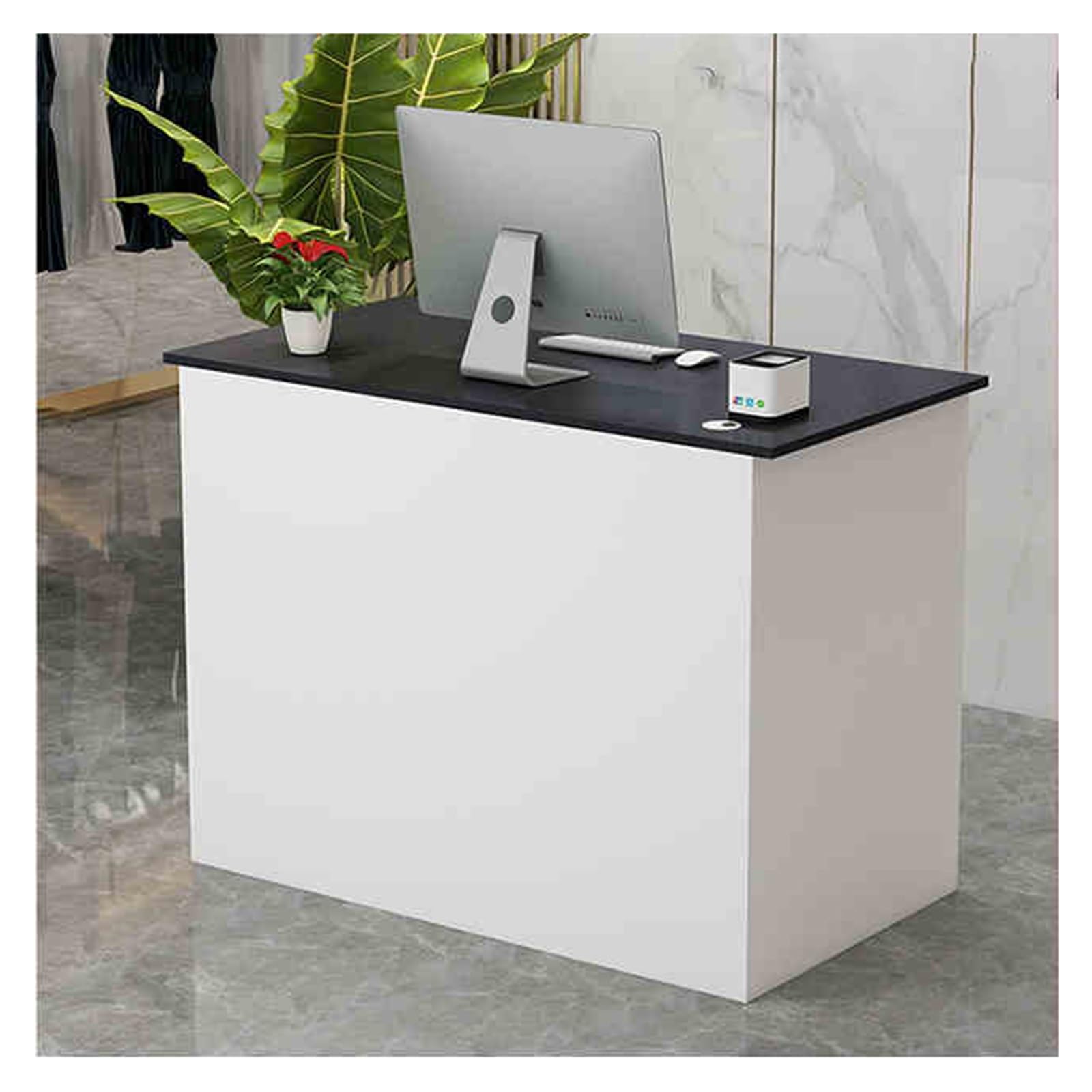 Scrivania per reception con cassetti, con serratura, piccolo banco cassa e uso ufficio, include armadietto, design moderno per un flusso di lavoro efficiente