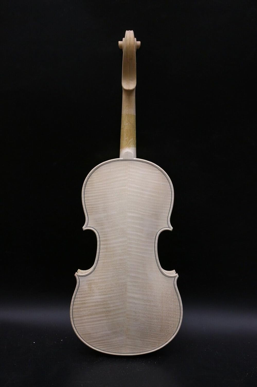 Handcrafted Unvarnished Violin - 4/4 Size, Two-Piece Flamed Back & Spruce Top, Air-Dried Wood, Made by Master Luthier, White Violin for Setup(Close grain)