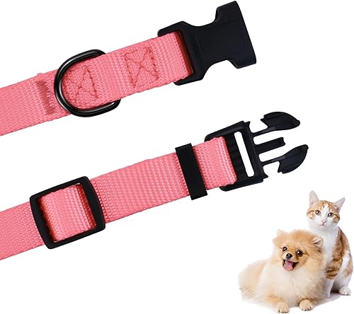 Miniatura 10 de AUDWUD Collar de nailon grueso, collar clásico ajustable para perro en varios colores, adecuado para perros pequeños, medianos y grandes, 4 tamaños