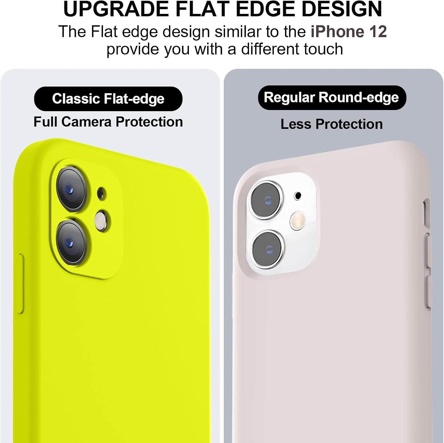 Compatible with iPhone 11 Case, Upgraded Liquid Silicone with [Flat Edges] [Camera Protection] [Soft Anti-Scratch Microfiber Lining] Phone Case for iPhone 11 6.1 inch - Neon Lemon thumbnail