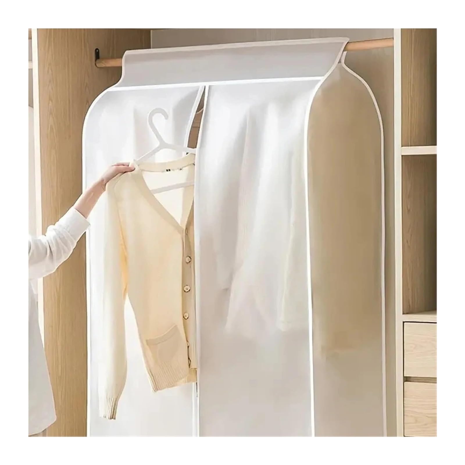 Copriabiti trasparenti da appendere, Copertura for appendiabiti trasparente, varie misure e confezioni(3pcs,60X50X110CM)