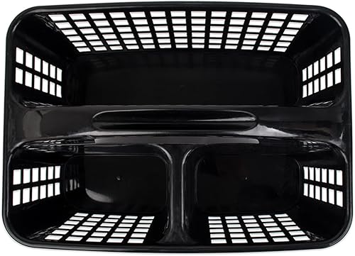 Miniatura 8 de JiatuA Cesta de ducha portátil con compartimentos, organizador de suministros de limpieza con asa, almacenamiento de plástico, contenedor de Negro