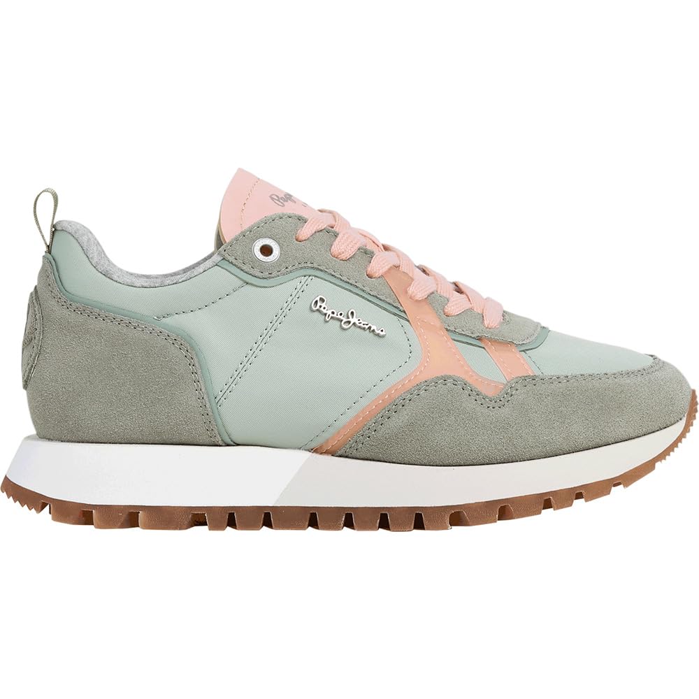 Pepe Jeans Women's ARI SNUG W Sneak, Green (Palm Green), 4