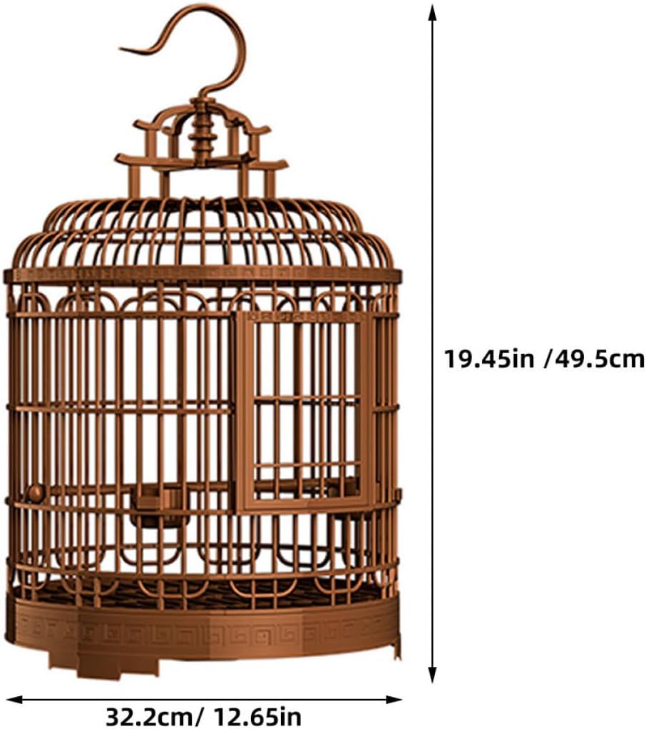 Milisten Large Portable Bird Cage Villa for Parrots and Budgies Retro Plastic Travel Carrier Detachable Base Suitable for Home and Outdoor Use