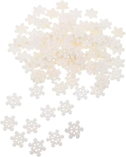 Alipis 100 Piezas Adornos Navideños Copos de Resina Blanca Decoración DIY Invierno Micro Paisaje Creativa