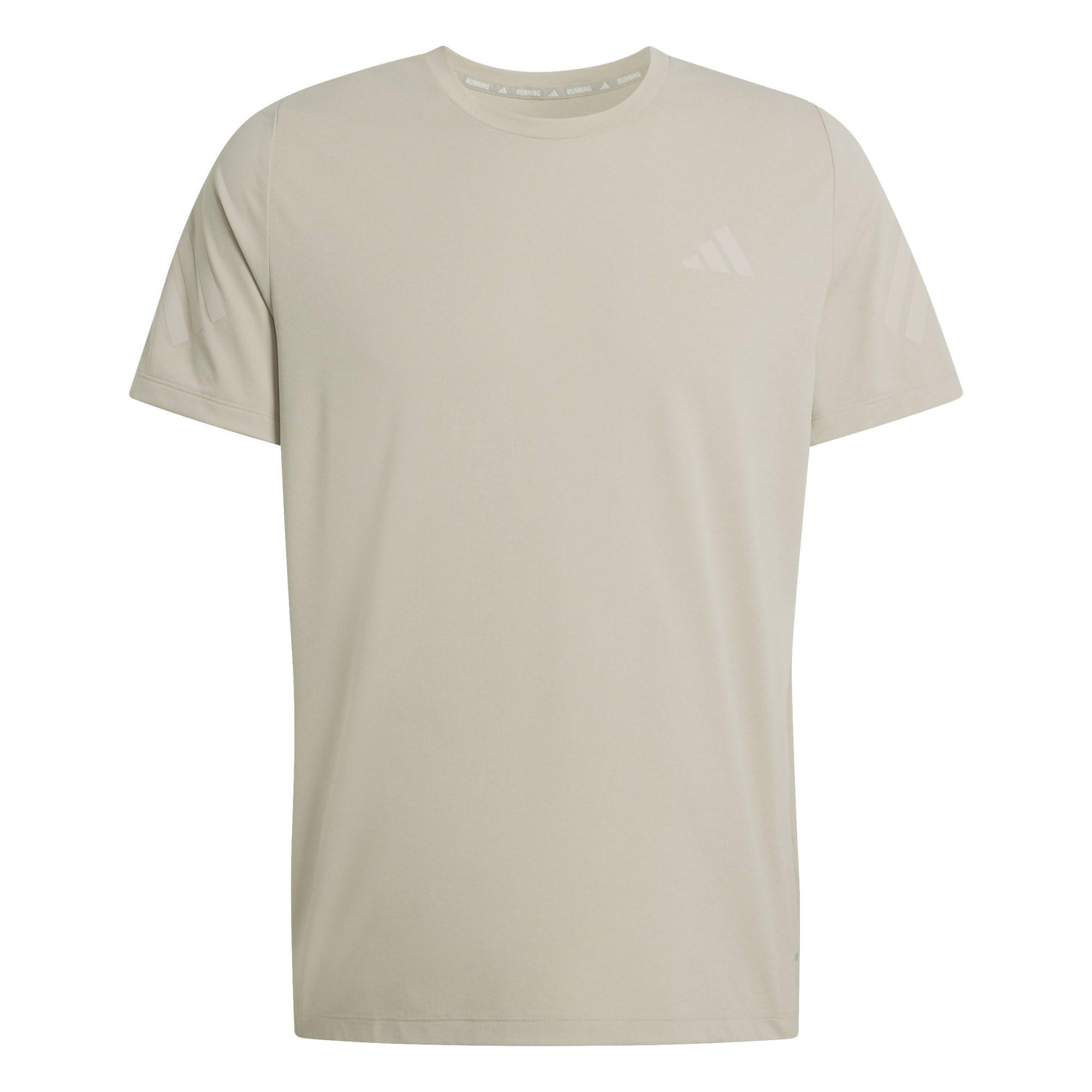 Adidas Mens Running Adi365 Iconic Stripes T-Shirt - Beige