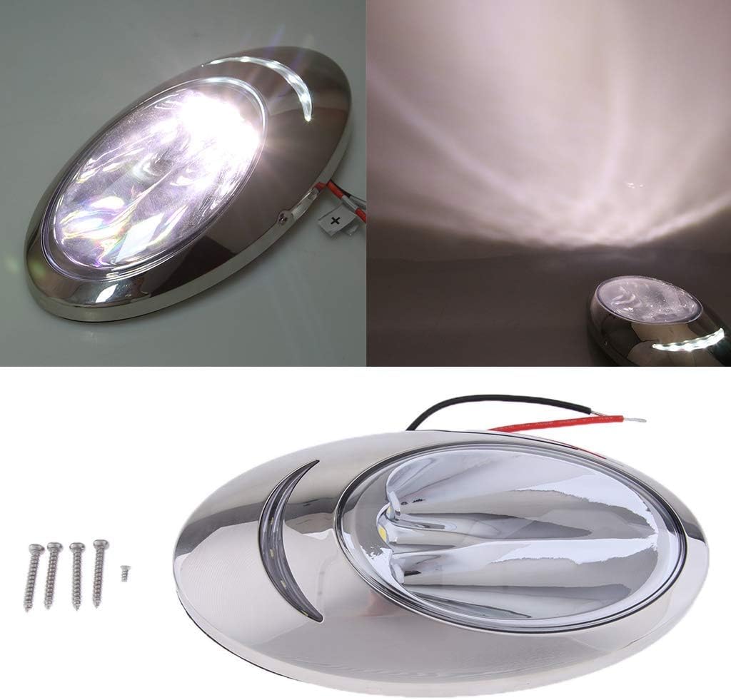 Pair 12V 5W 6300K Marine Boat LED Recessed Mount High Output Docking Light