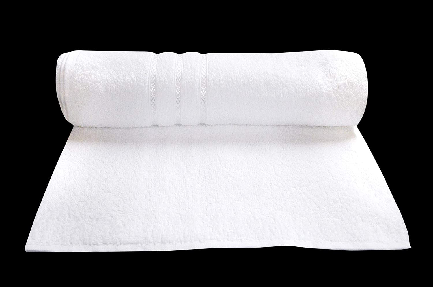 Bombay Dyeing Flora 100 Cotton White Xtra Large size Bath Towel 450