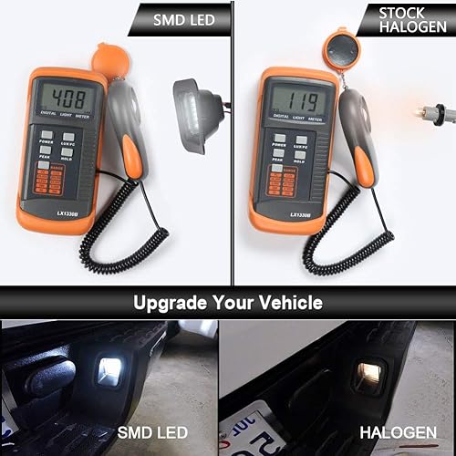 Miniatura 5 de GemPro 2 piezas de luz LED para placa de matrícula para Dodge RAM 1500 2500 3500 2018, alimentado por luces LED blancas de xenón de 18 SMD