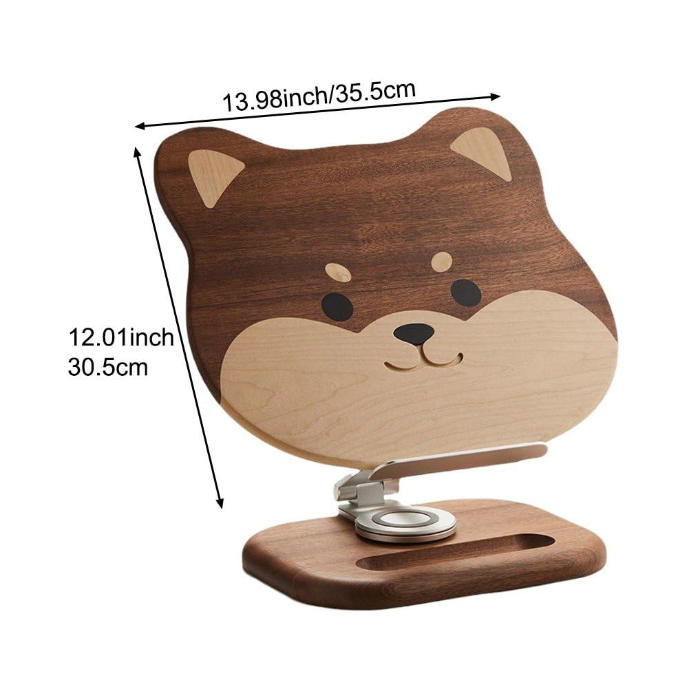 Shiba Inu orzech stojak na książki dla studentów przenośny stojak na tablet książka notebook obrotowy stojak do nauki i nauki