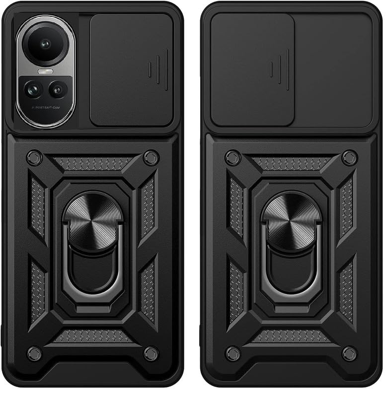 SkyTree Shock Proof with Slide Camera Cover for Oppo Reno 10 Pro, Kickstand in-Built | 360 Degree Protection Back Case Cover for Oppo Reno 10 Pro 5G - Black (B0CH1FC5BP) Amazon Price History, Amazon Price Tracker