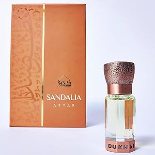 Dukhni Sandalia Attar Perfume Oil 6ml of Premium Sandalwood Oil, Authentic Sandalwood fragrance oil for Men & Women | Luxurious Islamic Gift | Alcohol-Free & Vegan