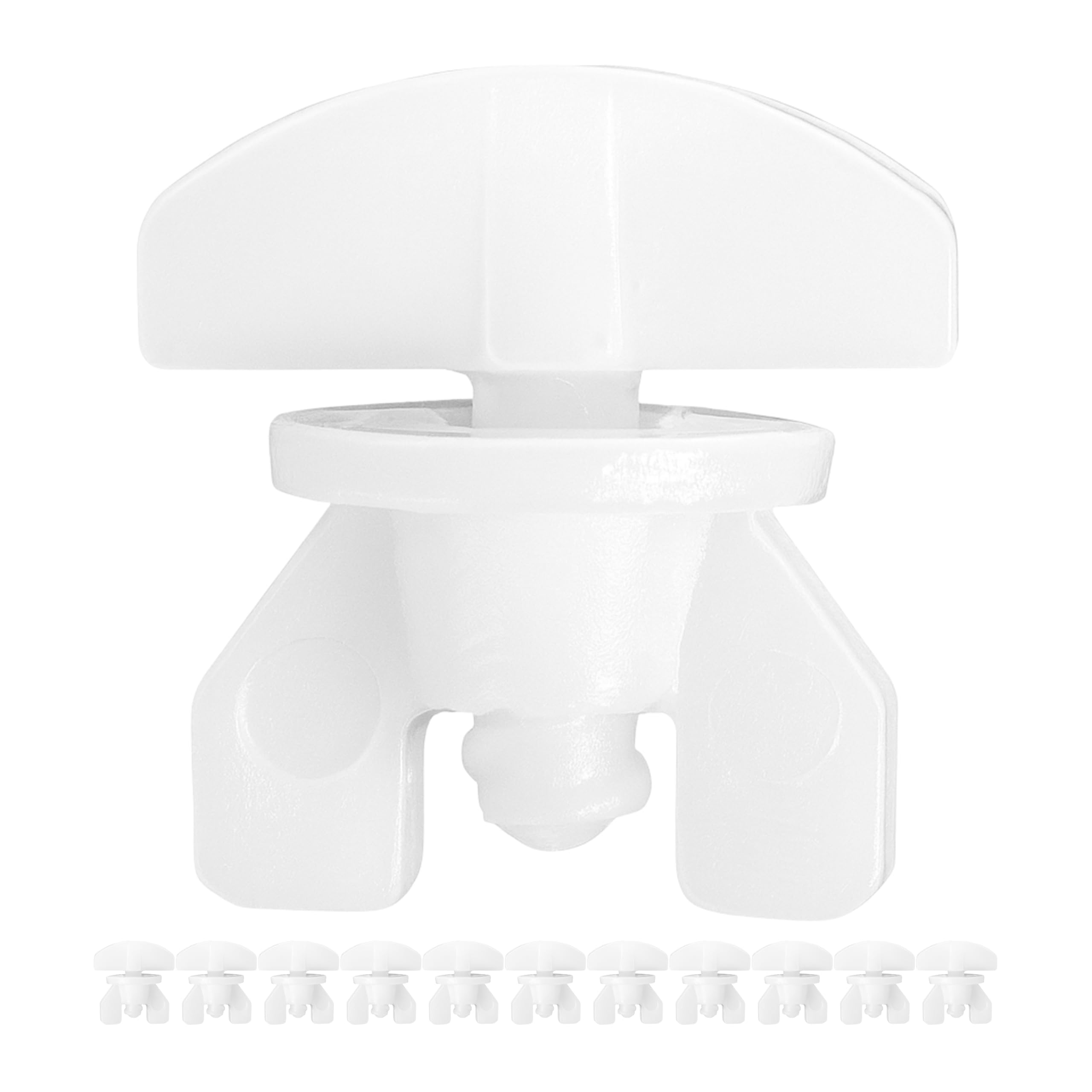Fermi Intermedi 12 pz Bianco Fermo per Tende Adatto per Binari di Scorrimento Ganci per Tende Plastica Facili da Montare Tappi Antiscivolo