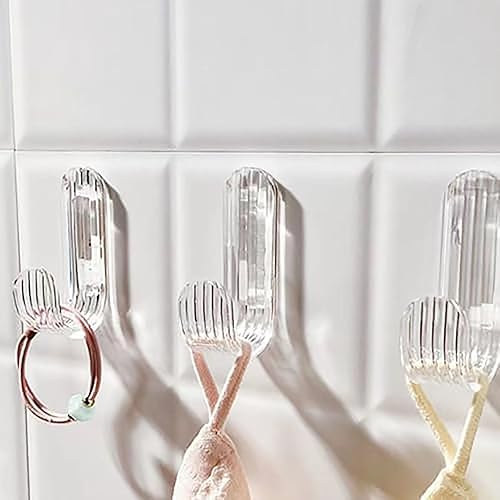 Miniatura 3 de Paquete de 10 Ganchos de pared autoadhesivos  Ganchos adhesivos de acrílico transparente para baño, cocina, oficina  Ganchos impermeables para