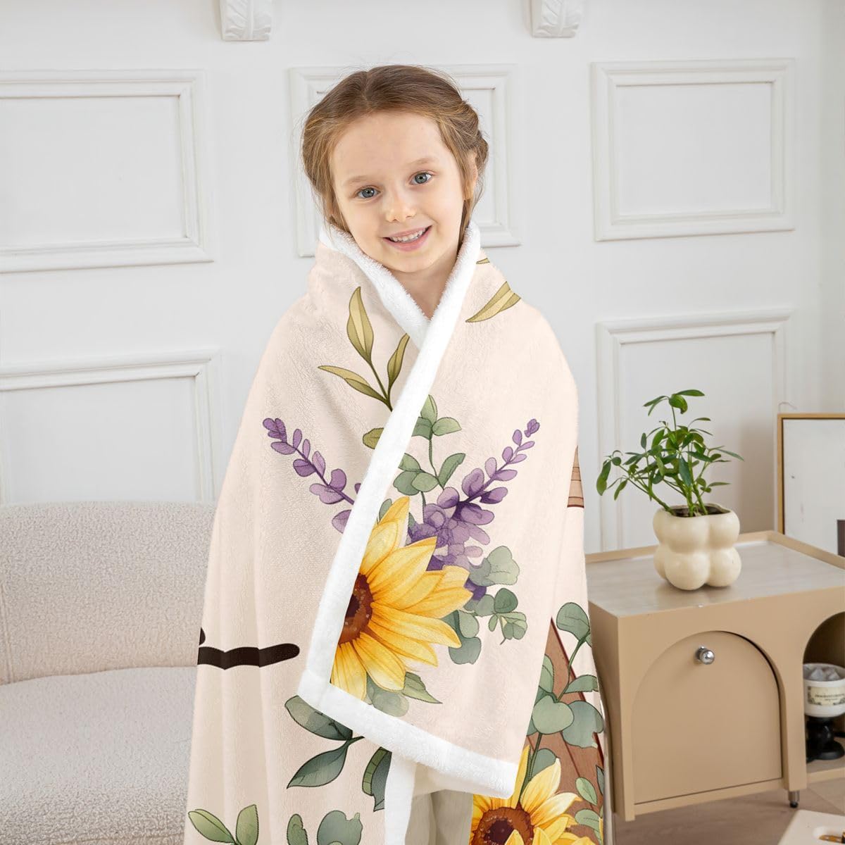 Manfei Sunflowers Throw Blanket 40"x50" image 5