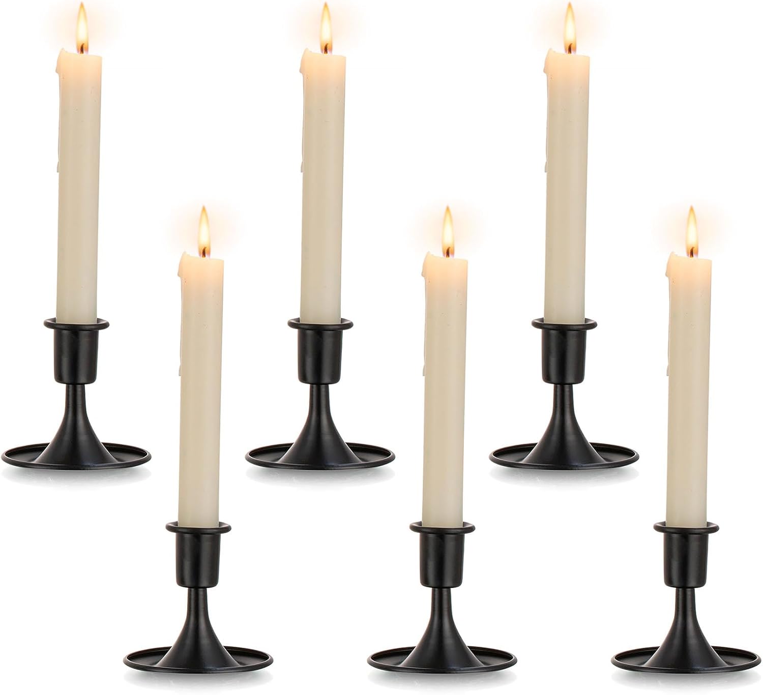 Black Candlestick Candle Holders for Taper 6Pcs Romadedi Small Candle