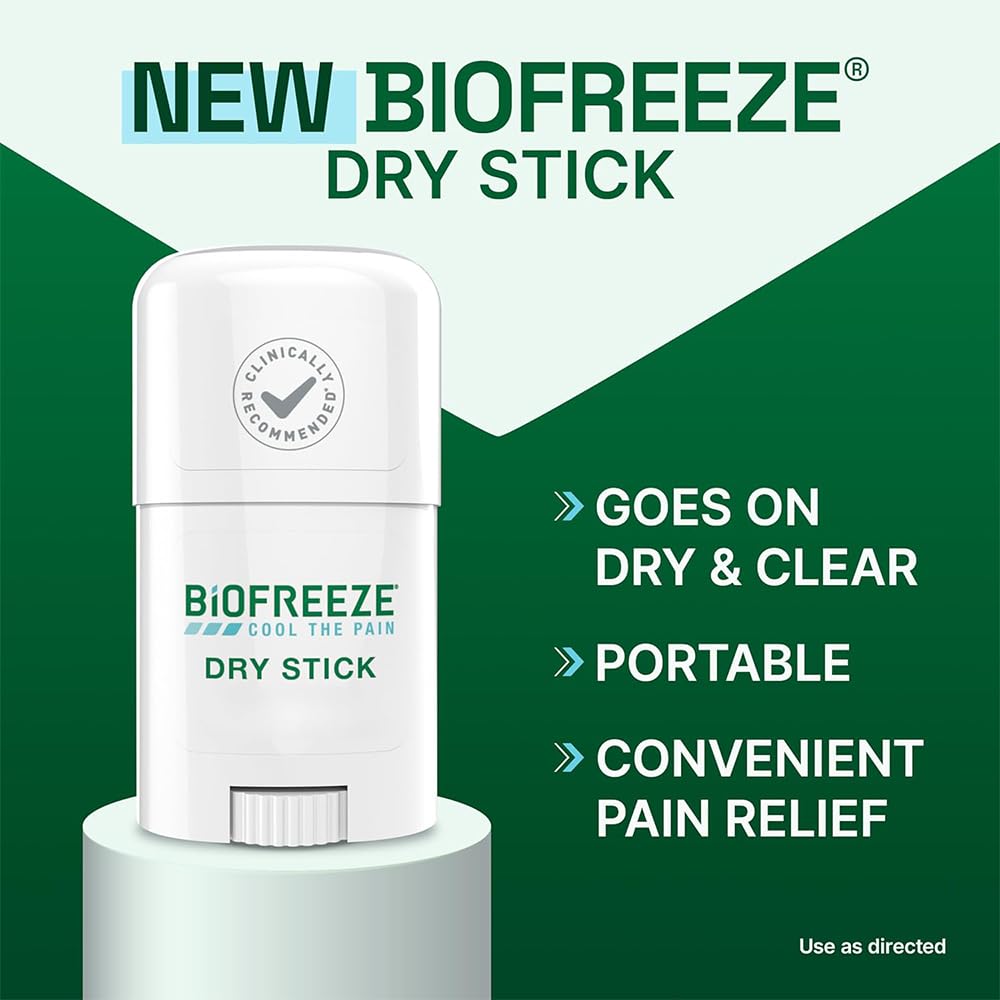 Biofreeze Dry Stick, Mess-Free Relief for Neck, Shoulder, Knee, Hip, Hand & Joint, Cooling Menthol Pain Relief Stick, 100+ Uses (Pack of 2) — Amazon image 9