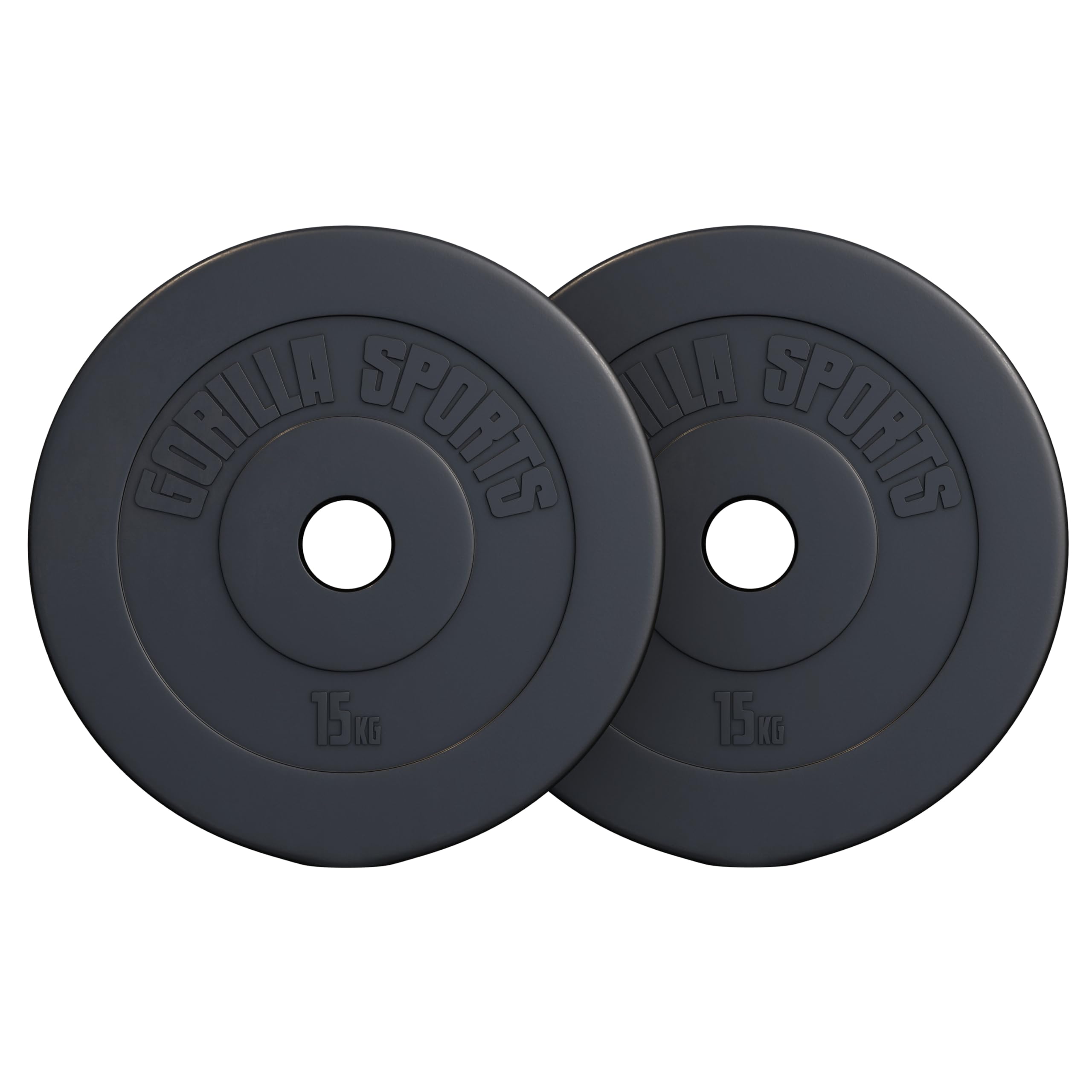 GORILLA SPORTS® Disques de Poids - Olympiques, Individuel/​Ensemble, 1,​25kg, 2,​5kg, 5kg, 10kg, 15kg, 30kg Poids, Ø 50mm - Disques d'Haltères, Ensemble de Plaques, Musculation, Fitness, Haltérophilie