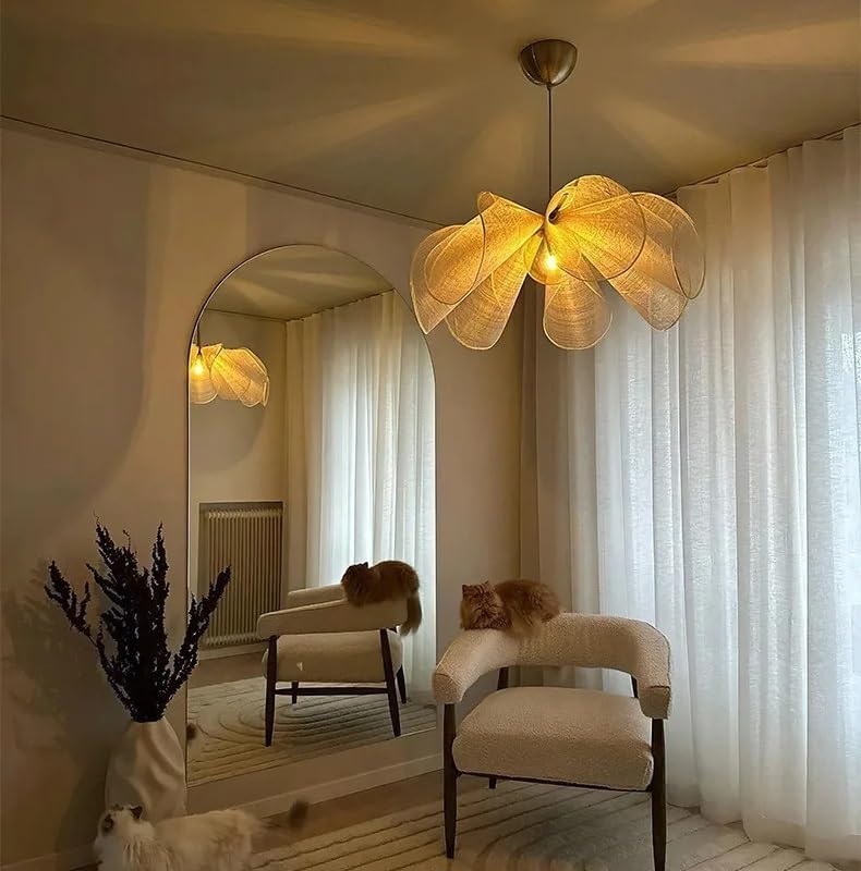 Lampe LED suspendue pétale pour éclairer une chambre à coucher sombre