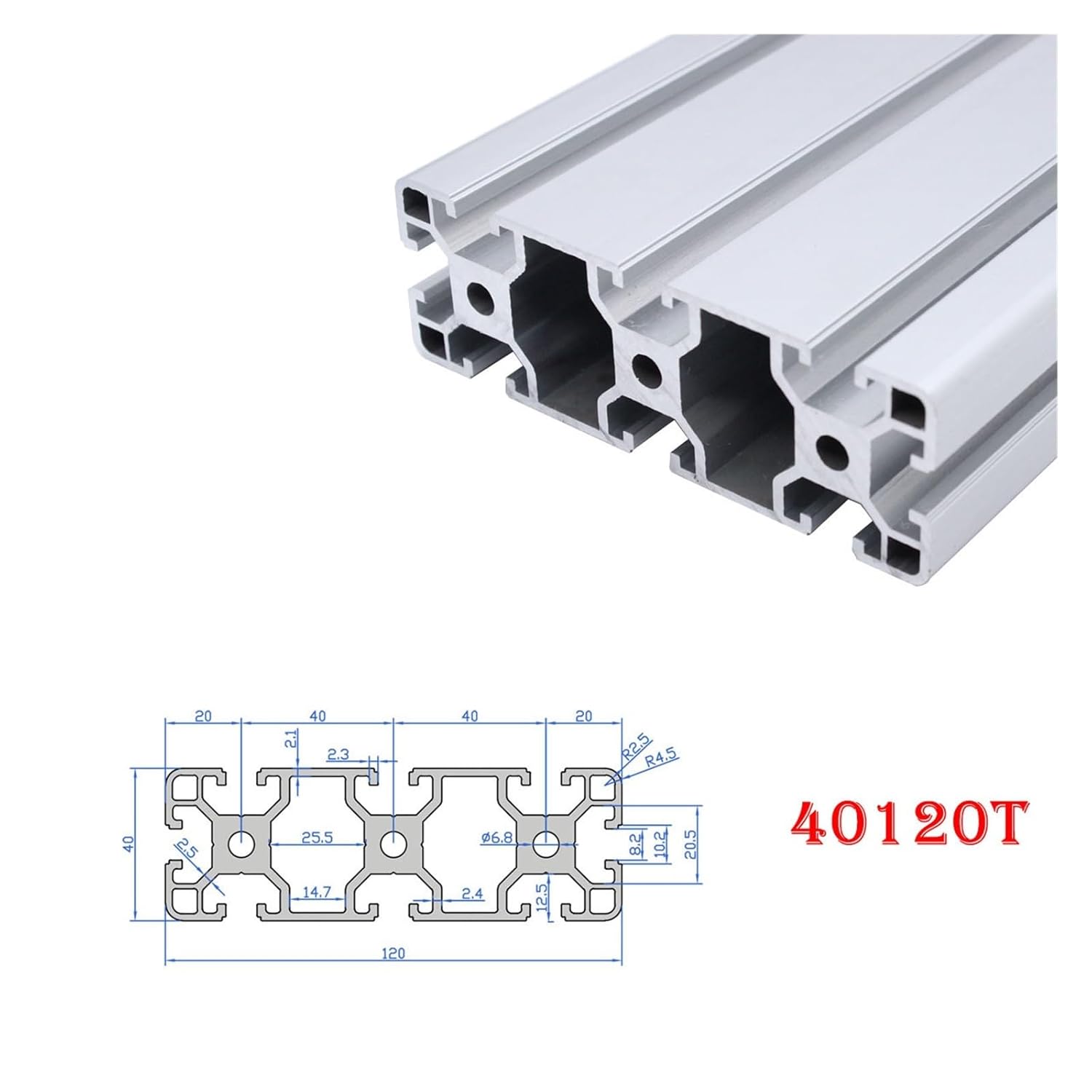 1 Piece 40120T Aluminum Extrusion Profile Frame Anodized Linear Guide 600/800/1000mm(100mm)