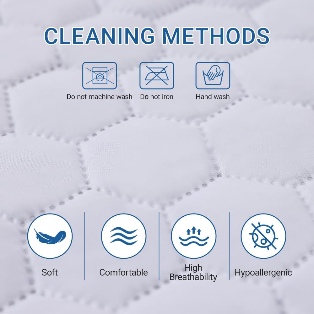 Water Heated Mattress - 20-65℃ Intelligent Temp Control, High-Grade Frosted PVC Hose, Comfort Hydraulic Heating, All-Season Use(Queen)