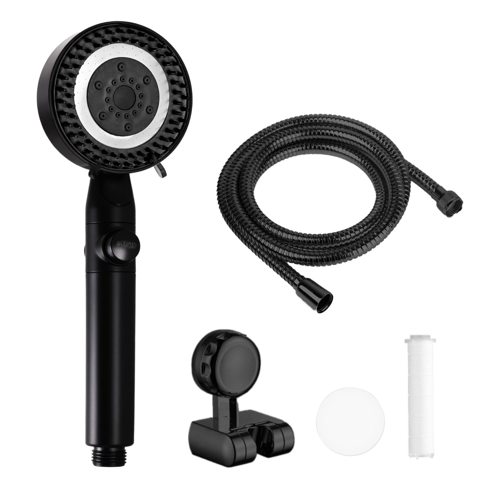 XFIRE-GEAR RV Shower Head With Hose – 6 Mode High Pressure, On/Off Switch, 59" Silicone Hose, Water Saving, For Campervans, Caravans, Motorhomes
