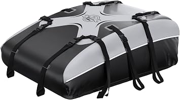 Sailnovo Rooftop Cargo Carrier Roof Bag,20 Cubic feet Soft PVC Waterproof Roof Bag for Most Vehicles with/Without Rack with Strap,Anti-Slip Mat,Padlock,Foldable Car Top Carrier for Road Trip Camping