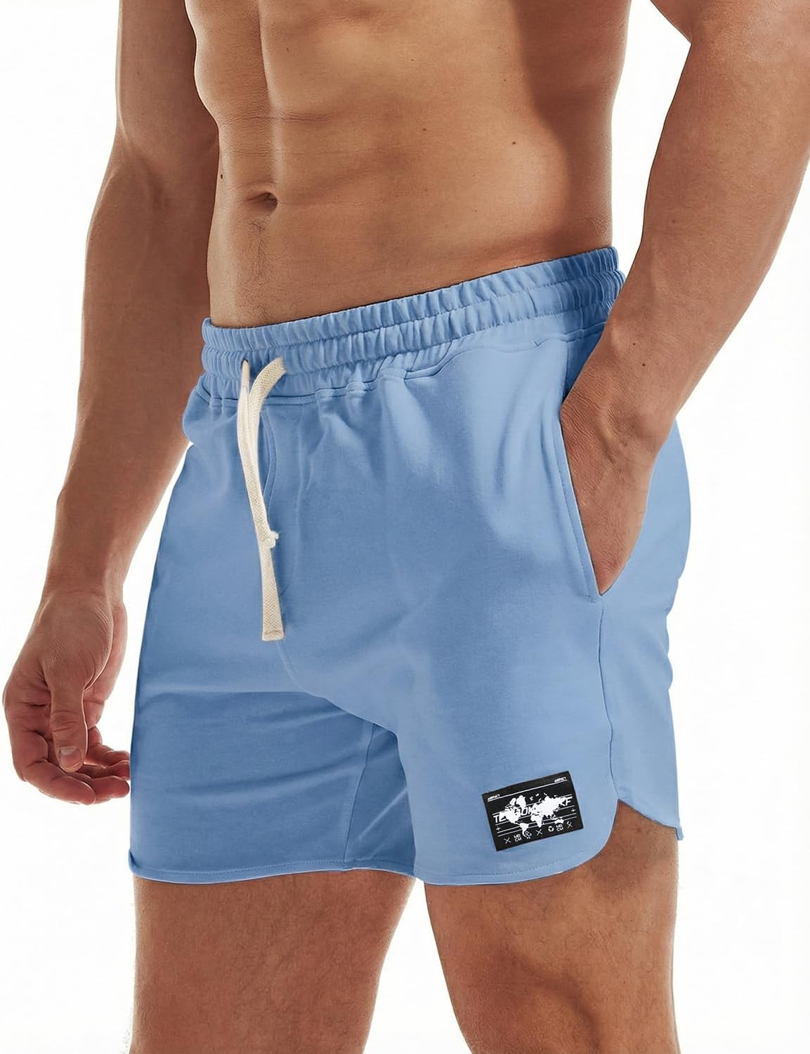 AIMPACT Men's Athletic Shorts Bodybuilding Workout Cotton Gym Shorts with Pockets