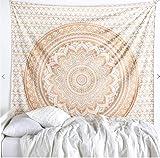 Tapestry Gold Ombra by Craft N Craft India Mandala Tapestry, Twin Indian Mandala Wall Art Hippie Wall Hanging Bohemian Bedspread (Twin ( 54 x 82 inches))