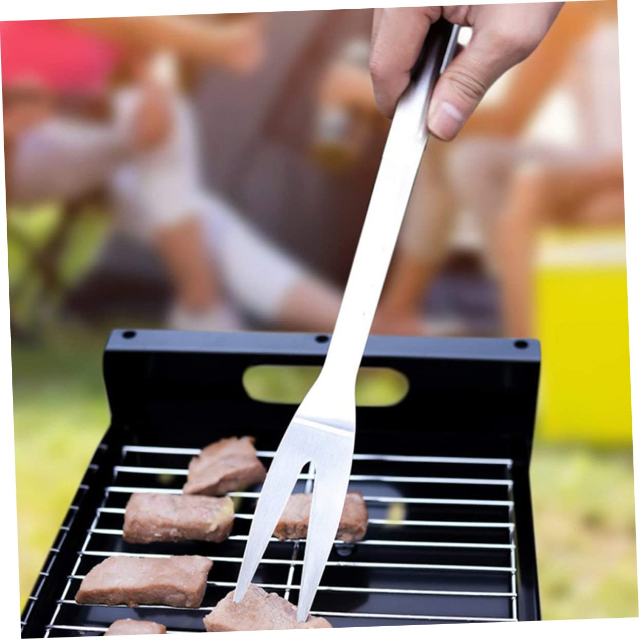 Toddmomy 4stücke Edelstahl Bbq Gabeln Mit Langem Griff Hochwertige Grillgabeln Aus Edelstahl Für Grillen Picknicks Und Restaurantgebrauch