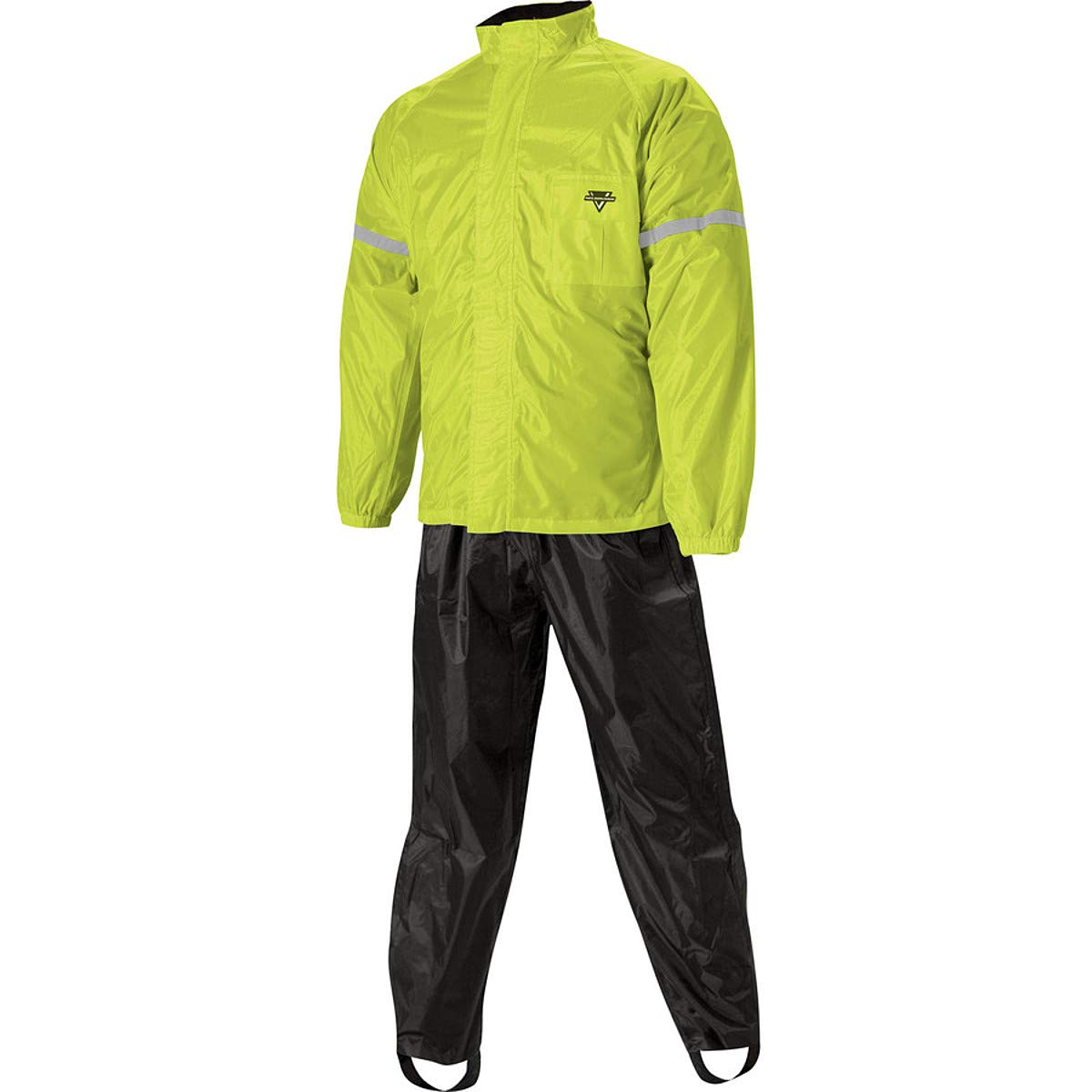 Nelson-Rigg WP-8000 Weatherpro Two-Piece Rain Suit (Large) (Black/HI-VIZ Yellow)