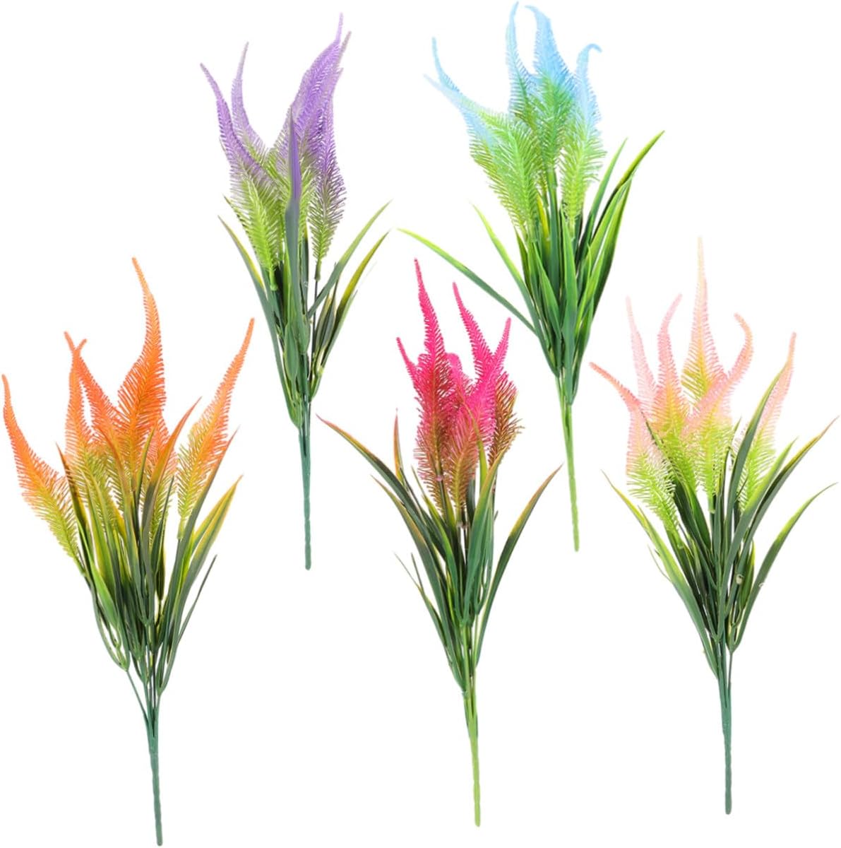 5 Bundles Simulated Succulent Wedding Artificial Grass Xmas Green Decor