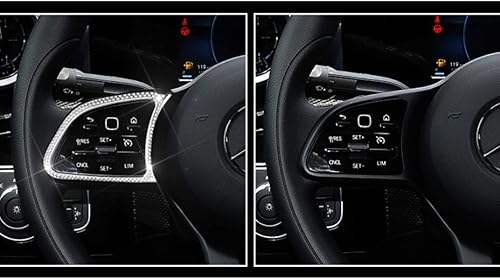 Miniatura 3 de Accesorios brillantes para volante compatibles con Mercedes Benz A B Clase C CLS GLC GLB GLA 2020 2021 2022 2023, marco decorativo para hombres y