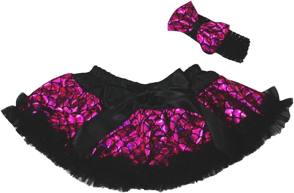 Petitebella Hot Pink Fish Scales Mermaid Newborn Baby Pettiskirt Girl Tutu 3-12m