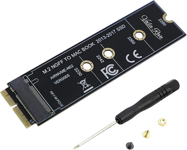 Voila Reve M.2 NVME SSD Convert Adapter for Upgraded MacBook Air Pro Retina Mid 2013-2017,NVME/AHCI SSD Upgraded Kit for A1465 A1466 A1398 A1502
