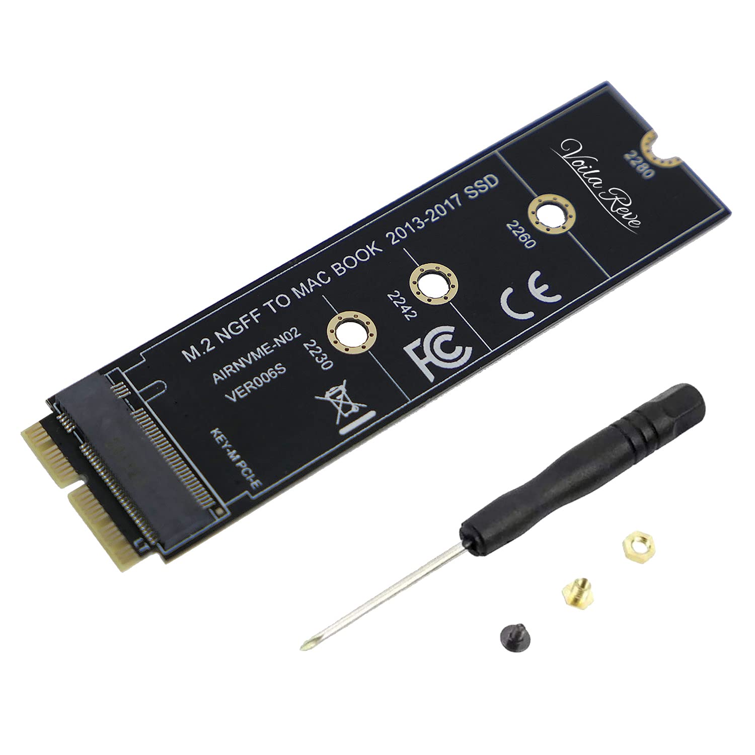 M.2 NVME SSD Convert USB Type A Adapter for Upgraded MacBook Air Pro Retina Mid 2013-2017, NVME/AHCI SSD Upgraded Kit for A1465 A1466 A1398 A1502 – Standard Size