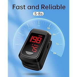 Pulse Oximeter Fingertip- Mini Oximeter Oxygen Saturation Monitor for SpO2/Heart Rate/PI, with Auto Graph Display