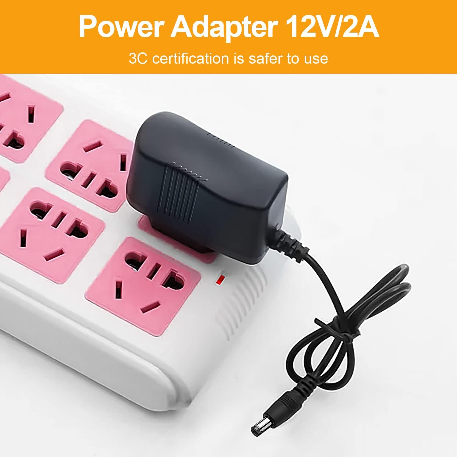 Adapter plugged into power strip